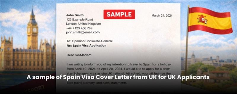 A sample of Spain Visa Cover Letter from UK for UK Applicants